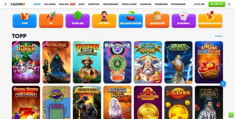 Cazimbo – spill mer enn 10.000 casinospill med VPN