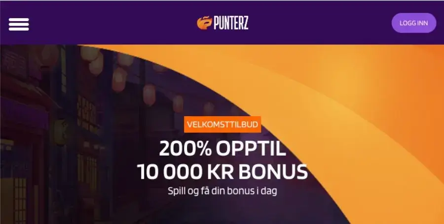 Punterz– ta del av en 200% velkomstbonus