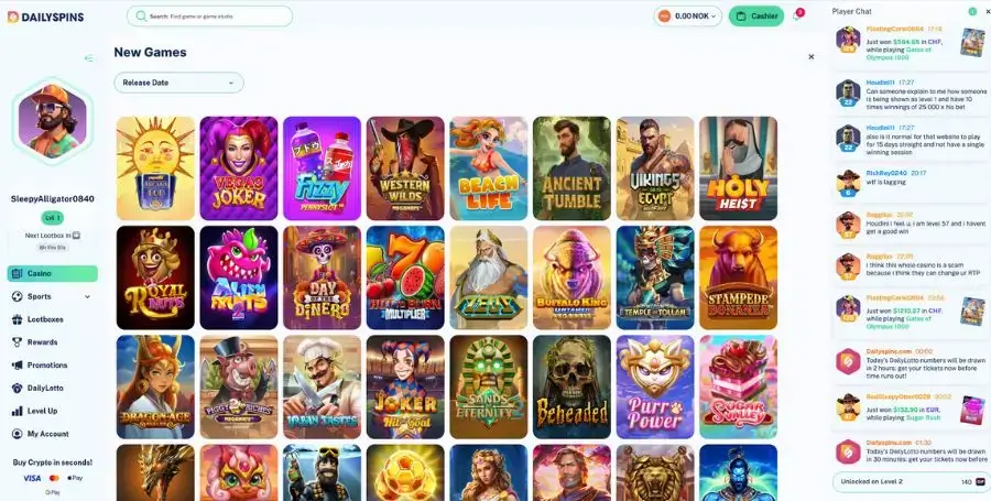 Spillutvalget hos Dailyspins