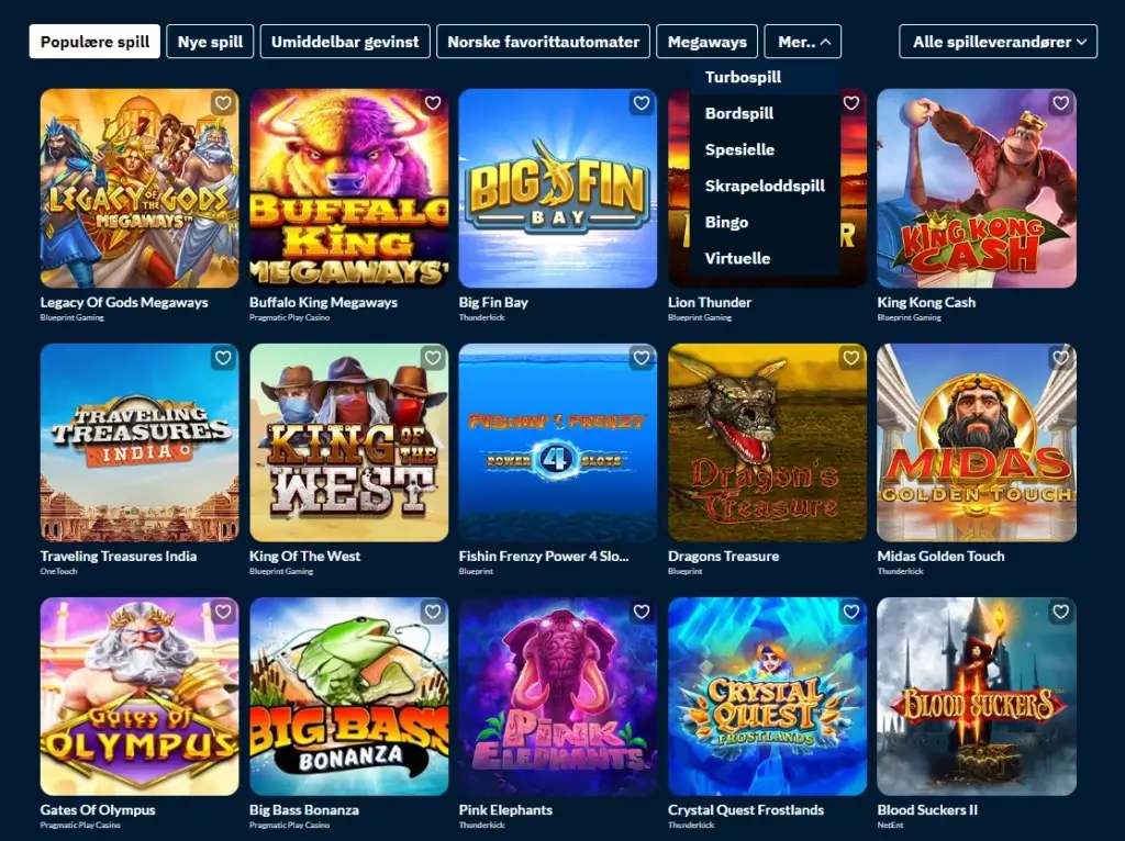 Bollybet casino Spillutvalg