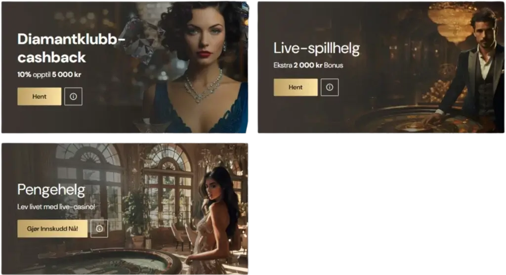Live Casino bonuser hos Lucky Ones gir ekstra verdi til dine live spillopplevelser med cashback og helgebonuser.