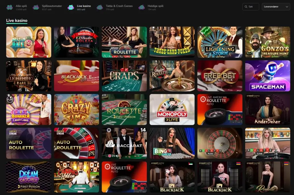 Live Casino hos TikTak Bet