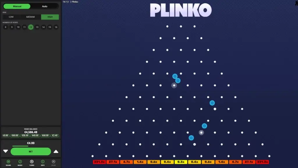 Slik spiller du Plinko - Slipp kula / Start spillet