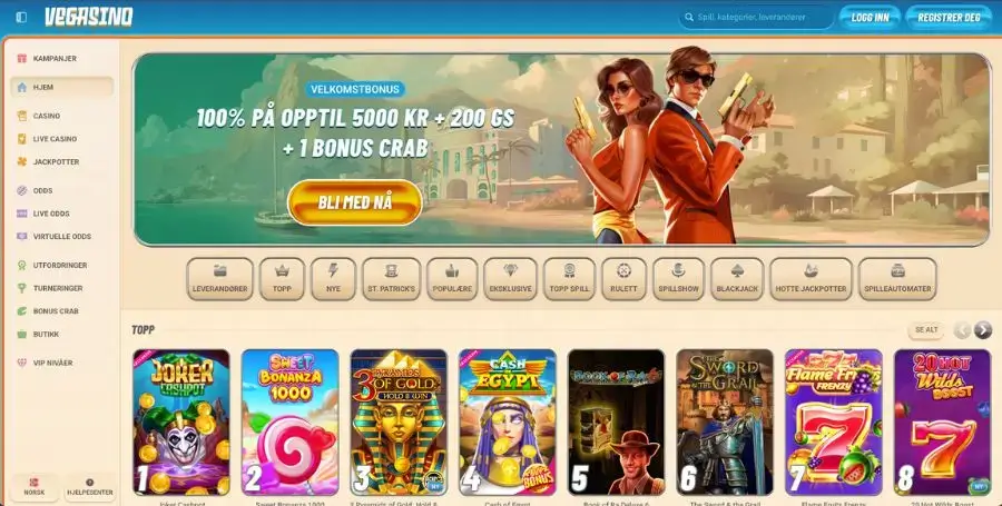 Vegasino sin norske startside