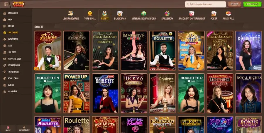 Roulette hos Stonevegas